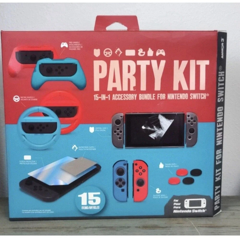 NEW Armor3 Party Kit for Nintendo Switch 16-in-1 Accessory Bundle Starter Kit